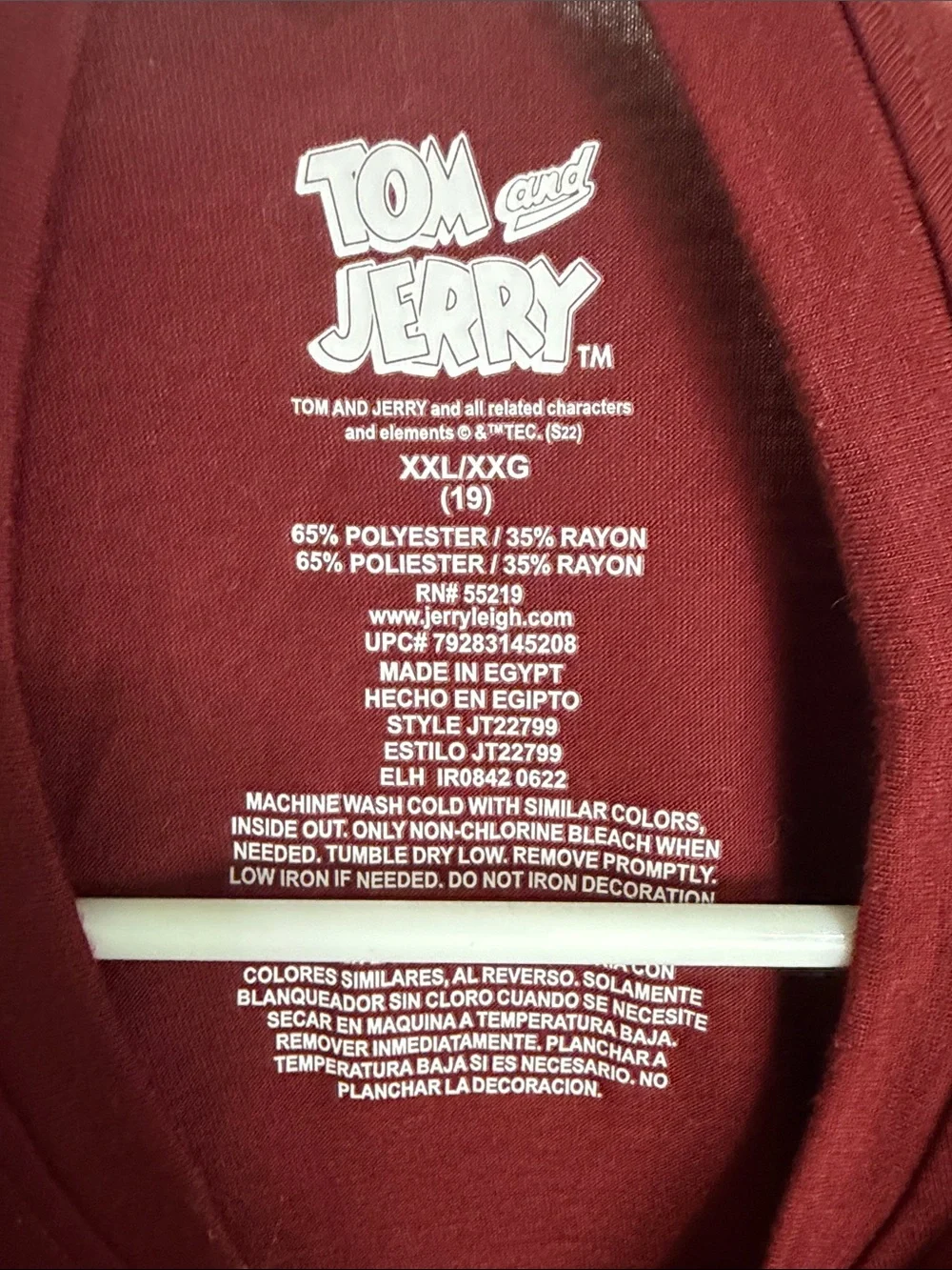 Tom and Jerry Kids Short Sleeve Tee — Burgundy Graphic